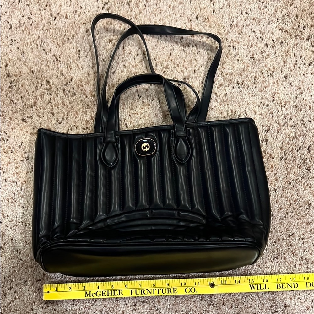 No Boundaries Black Quilted Tote Bag